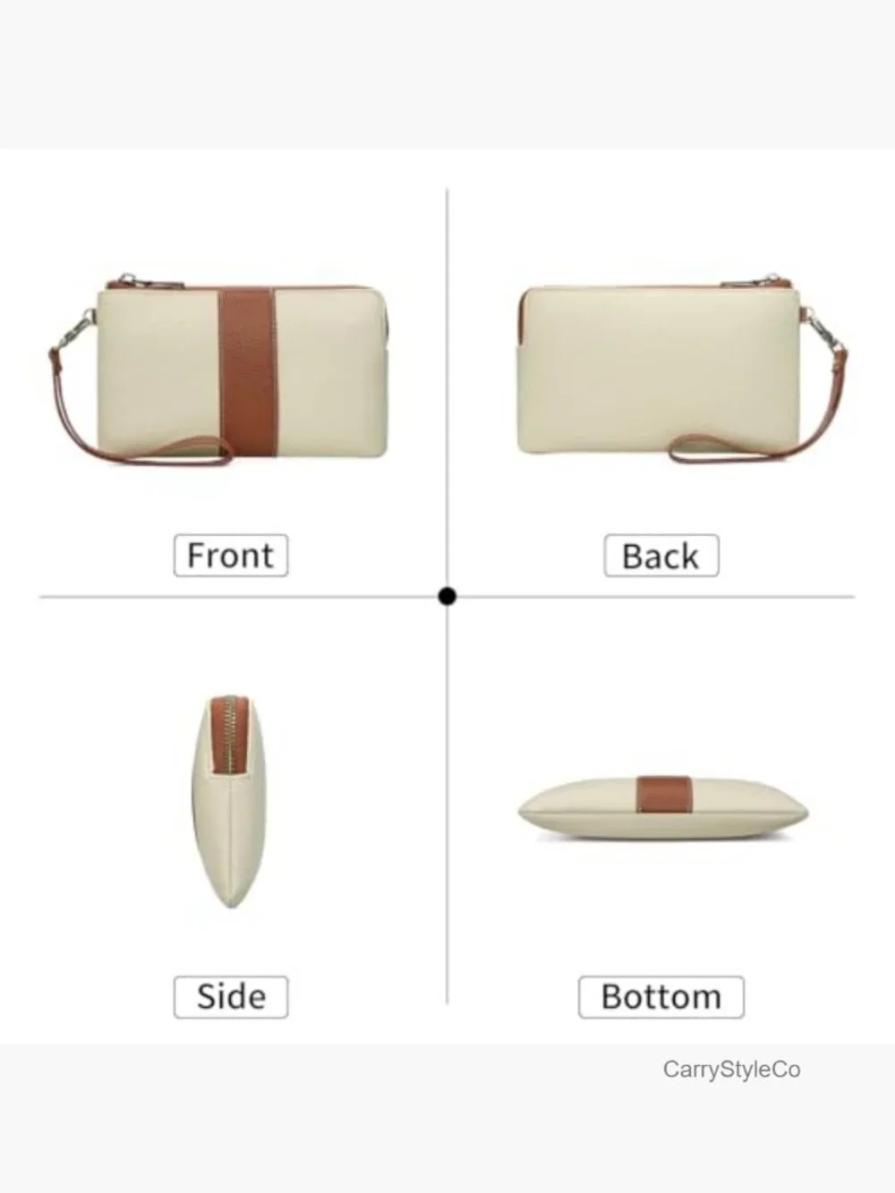 Wristlet Wallet RFID Blocking Vegan Leather Clutch with Wrist Strap 6 Card Slots